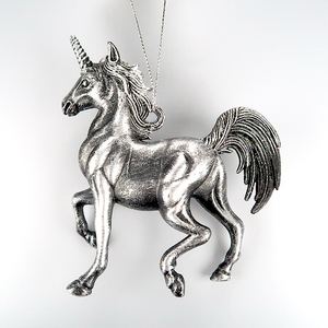 Décoration de Noël Nouvel An Or Antique avec Peinture Noire Acrylique 3D Licorne Ornement - Product Image 3