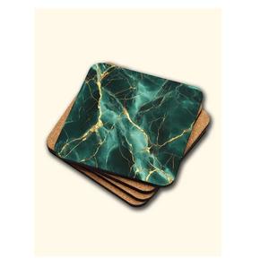 Posavasos de piedra cuadrada verde de alta calidad Alfombrillas y almohadillas de escritorio Premium para uso en cocina y comedor - Product Image 2