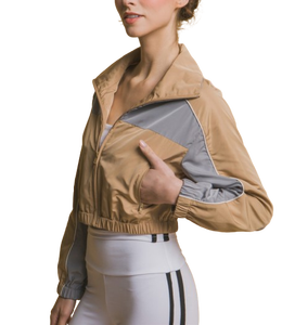 Veste coupe-vent de course personnalisée en gros 2026, veste coupe-vent en nylon unie, veste à capuche mi-zippée pour femmes - Product Image 4