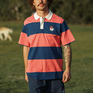 Haute qualité 100% coton classique rayé pour polo pour hommes dernière mode logo brodé courte longueur plat tricot imprimé - Product Image 4