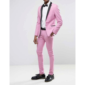 Vestido de oficina Rosa elegante personalizado para hombre, última moda para hombre, para novio vestido de novia, chaqueta de 3 piezas, chaleco, pantalones, esmoquin con cuello mandarín - Product Image 2
