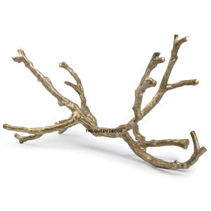 Escultura de Escritorio con Diseño de Ramas para Centro de Mesa, Decoración de Alta Calidad en Aluminio Metálico Dorado - Product Image 1