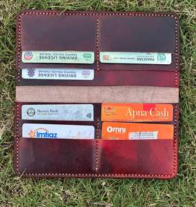 Cartera de piel de vaca Biofold de cuero Vag-Tan hecha a mano para hombre, regalo de moda de calidad superior, monedero teñido a mano - Product Image 5