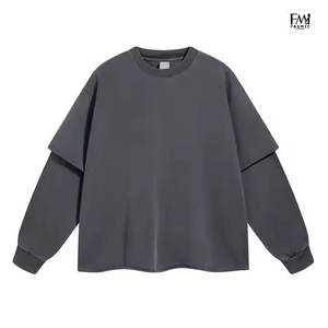 Trendy Two Layer Street Wear T-Shirts With Customize Size Stylish Casual Double Layer T-Shirts For Men's - Product Image 2