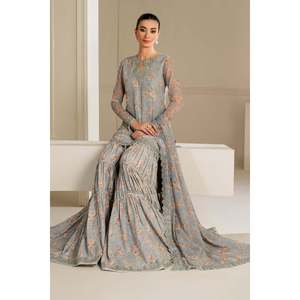 Ensemble de costume en mousseline de soie brodée pour femmes UF-4165 - Product Image 6