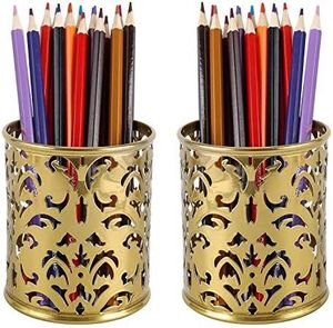 Handmade Iron Metal Round Contemporary Lightweight Pen <b>Pencil</b> Holder Desk Vase <b>for</b> Home Study Room Office Tabletop Decor - Product Image 4