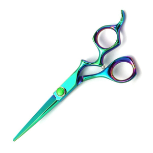Tijeras de corte de pelo de alta calidad, mango elegante recubierto de Color personalizado para peluquería, Tijera con reposapiés - Product Image 4