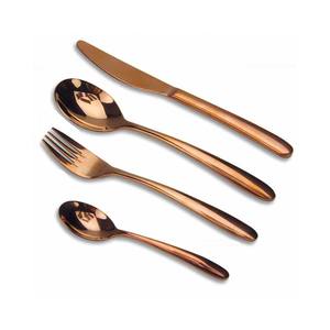 Suministro de lujo de la India Cuchara Tenedor Cuchillo Cubiertos de acero inoxidable Juego de cubiertos de cobre pulido para compradores occidentales y europeos - Product Image 1