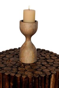 Portavelas de madera antiguo minimalista HF Crafts, soporte de pilar de playa Vintage para decoración de mesa de comedor de Navidad - Product Image 6