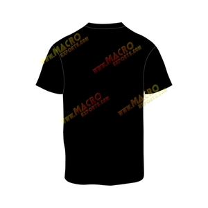 เสื้อยืดคอตตอนเทอร์รี่สีดำ 100% สำหรับผู้ชาย ทรงลำลอง แขนครึ่งตัว สไตล์สตรีทแฟชั่น รับผลิตตามแบบ OEM ระบายอากาศได้ดี ทรงปกติ น้ำหนัก 180 กรัม - Product Image 3