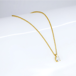 Collar con Colgante de Piedra Preciosa Moissanita de Corte Ovalado Facetado, Chapado en Oro Sólido de 18 Pulgadas de Largo, Plata de Ley 925 - Product Image 2