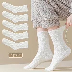 Gran oferta invierno grueso cálido térmico elegante bordado amor corazón Coral polar terciopelo mujeres calcetines atléticos 2025 - Product Image 5