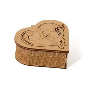 Caja de Madera MDF Ecológica Pulida con Diseño de Corazón, Personalizable, Regalos y Artesanías Más Vendidos, Letreros de Pared Hechos en India - Product Image 1