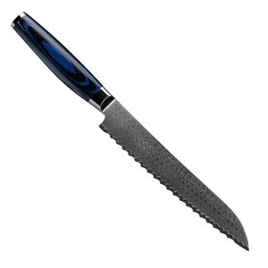 Cuchillo para Pan de 200 mm, 67 Capas de Acero Damasco Japonés VG-10, Mango de Madera Pakka Azul, Cuchillo de Chef de Alta Calidad, Cortador de Pan - Product Image 1
