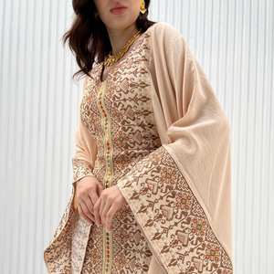 Meilleures ventes Abaya en soie anti-rides à manches longues Vêtement de prière musulman traditionnel avec tissu chaud - Product Image 4