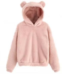 Sudadera con capucha extragrande para mujer, estilo casual de invierno, de poliéster grueso con forro polar, bordado de letras, estilo holgado. - Product Image 1