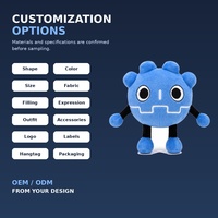 Peluche Mascotte Personnalisée en Gros, 10 cm, Personnage Bleu Personnalisé avec Emballage Logo