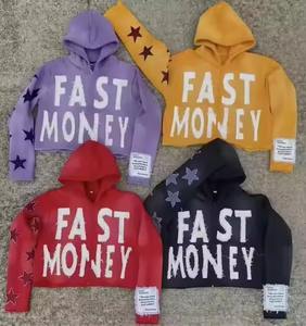 เสื้อฮู้ดผ้าฝ้ายฟอกสีกรดแบบกำหนดเองโบซี่เสื้อมีฮู้ดผ้าหนาปักลายโอเวอร์ไซส์ - Product Image 2