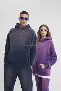 Sudadera con Capucha Extra Grande de Algodón Vintage para Hombre y Mujer, Estilo Desgastado, Lavado Ácido, con Logotipo Personalizado, Informal - Product Image 3