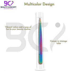 Pinzas para Cejas Inclinadas Multicolores Personalizadas de Último Estilo, Duraderas, para Hombres y Mujeres, Instrumentos de Belleza de Acero Inoxidable - Product Image 5