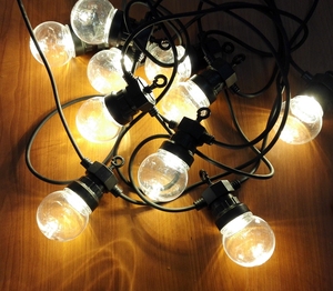 Adaptador DC24V con lámpara blanca cálida G50 10m 10 lámparas guirnalda impermeable Luz de cadena para iluminación navideña festiva - Product Image 5