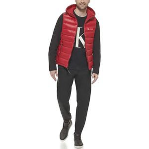 Chaleco acolchado de poliéster de concha suave de invierno personalizado de alta calidad para hombre con capucha ropa de calle de guata de algodón cálido con tela tejida - Product Image 2