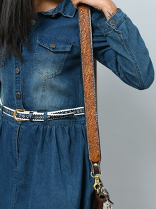 หนังวัวแท้แบบแข็งอุปกรณ์เสริมเครื่องทองเหลืองสายคล้องกระเป๋าสะพายไหล่สายรัดสายรัดกระเป๋า - Product Image 5