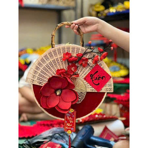 Cesta de Bambú Tejida a Mano de Primera Calidad, 30 cm de Diámetro, Embalaje de Regalo Ecológico, Almacenamiento y Decoración del Hogar - Product Image 1