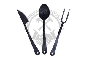 Ensemble de couverts Viking Feasting neuf, couverts forgés à la main, ensemble de couverts médiévaux pour salle à manger, ustensiles de cuisine Renaissance - Product Image 2