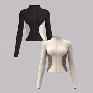 Solid Color Gym Fitness <b>Jacket</b> Yoga With Pockets Morning <b>Workout</b> White Yoga <b>Jacket</b> Quick-Dry Slim Yoga <b>Jacket</b> - Product Image 1