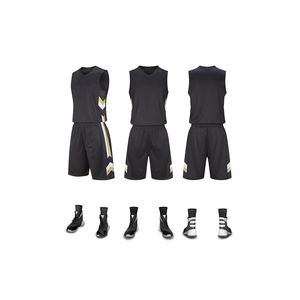 Maillot de basket-ball en tissu tricoté 100% polyester de haute qualité vêtements de basket-ball de mode à séchage rapide respirant et cousu - Product Image 1