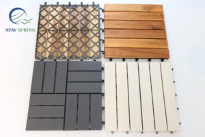 Design moderne Revêtements de sol pour terrasse et terrasse extérieurs à emboîtement teints bruns Parquet en bois d'acacia facile à installer - Product Image 6