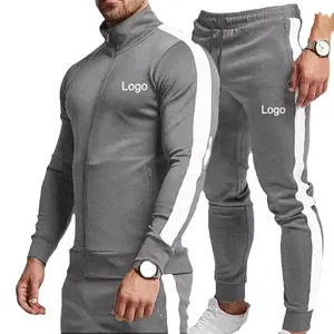 Kustom Grosir Baju Olahraga Pria Pakaian Latihan Baju Olahraga Velour Suit Slim Fit Jogging Tracksuit untuk Pria