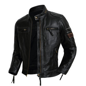 Nouvelle arrivée personnalisée pour hommes veste de motard de course en cuir imperméable et coupe-vent vêtements de sport d'hiver grande taille directs d'usine - Product Image 1