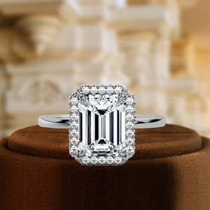 Anillo de compromiso clásico de diamante cultivado en laboratorio con corte esmeralda de 1 CT, oro amarillo de 14K, certificado IGI E/VS1, regalo de boda cristiano con claridad - Product Image 1