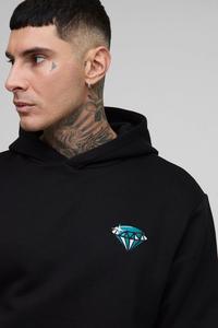 Sudaderas con capucha negras personalizadas para hombre Heavy 450GSM Cotton Fleece Oversized Fit Streetwear Pullover Winter Plain Hoodie OEM Manufacturer - Product Image 3