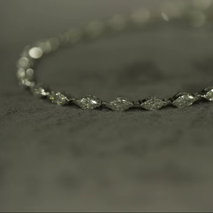 Moderno 3.23ct laboratorio crecido diamante moissanite Marquesa delicada pulsera vs1 oro rosa oro plata oem odm bajo moq B2B - Product Image 1