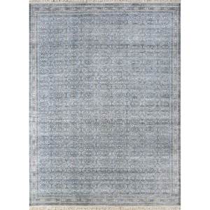 Alfombra de Lana Afgana Azul Viscaya Anudada a Mano, Diseño Geométrico Clásico, Alfombra Rectangular Grande para Sala de Estar o Pasillo, Modelo EA-3116 - Product Image 1