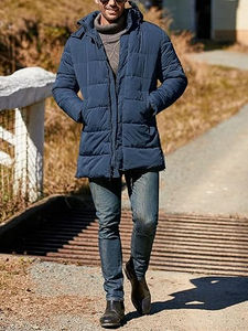 Chaqueta Acolchada Larga de Alta Calidad para Hombre con Capucha, Impresión de Logotipo Personalizado, Ropa de Invierno, Diseño de Moda - Product Image 4