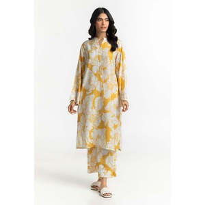 Conjunto de 2 Piezas para Mujer, Estilo Casual, Color Beige, Textura Dobby, Estampado, Talla XS/XS, Largo por Encima de la Rodilla, Tela Crepé, para Primavera/Verano - Product Image 3