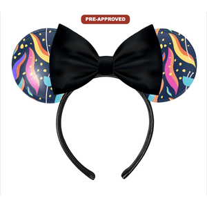 Ella. Accesorios Personalizados de Fábrica, Diadema de Vinilo con Orejas de Ratón y Lazo, Diseño Directo de Fábrica, Ajuste Universal para Uso Diario - Product Image 1