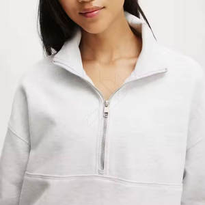 Sweat-shirt à col montant pour femme, décontracté, ample, léger, respirant, streetwear, vêtement d'extérieur, logo sur le devant, hiver - Product Image 6