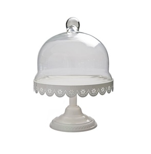 Base para Pastel de Metal con Cúpula de Vidrio Diseñada para Realzar la Apariencia de Pasteles de Cumpleaños, Bodas y Celebraciones - Product Image 1