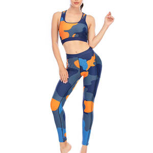 Ensemble de soutien-gorge legging taille haute sans couture pour femmes Service OEM pour Logo personnalisé Élastique Fitness Gym Wear Taille XS Sans manches Ensemble de yoga - Product Image 1