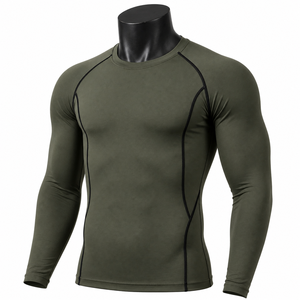 <b>Men</b>’s Long Sleeve Compression Shirt Gym Fitness Tight <b>Base</b> <b>Layer</b> Sportswear Custom OEM Wholesale - Product Image 3