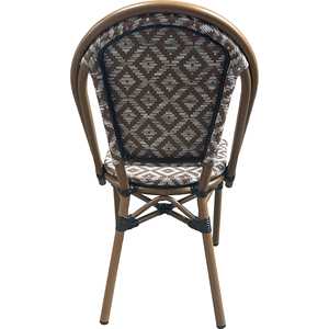 Sedie da Pranzo da Esterno in Stile Francese con Telaio in Alluminio e Rattan Intrecciato Impilabili per Giardino e Patio - Product Image 2