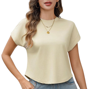 Haut pour femme de qualité supérieure, écologique, en tissu tricoté doux, respirant, vêtements décontractés, fabricant OEM - Product Image 4