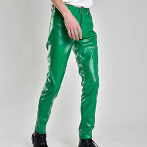 Pantalons en cuir pour hommes en matériaux de haute qualité Pantalon en cuir imprimé de logo personnalisé au meilleur prix Vente en gros - Product Image 1