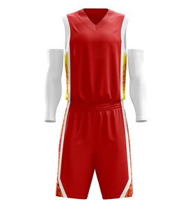 Dernier modèle d'uniforme de basket-ball personnalisé avec logo imprimé sur le devant, 100% polyester respirant, séchage rapide, prix bas - Product Image 4