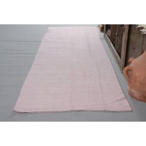 พรมขนแกะตุรกีวินเทจ33 x 11.7ft ทันสมัยสีชมพูแบนสานแบบเย็บปะติดปะต่อกันสำหรับตกแต่งห้องนั่งเล่นด้วยลาเท็กซ์ - Product Image 3